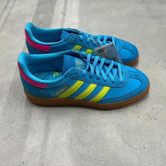 Adidas Handball Spezial Wmn's Sky Rush Solar Yellow Lucid Pink JH5658 - New - Picture 3 of 6